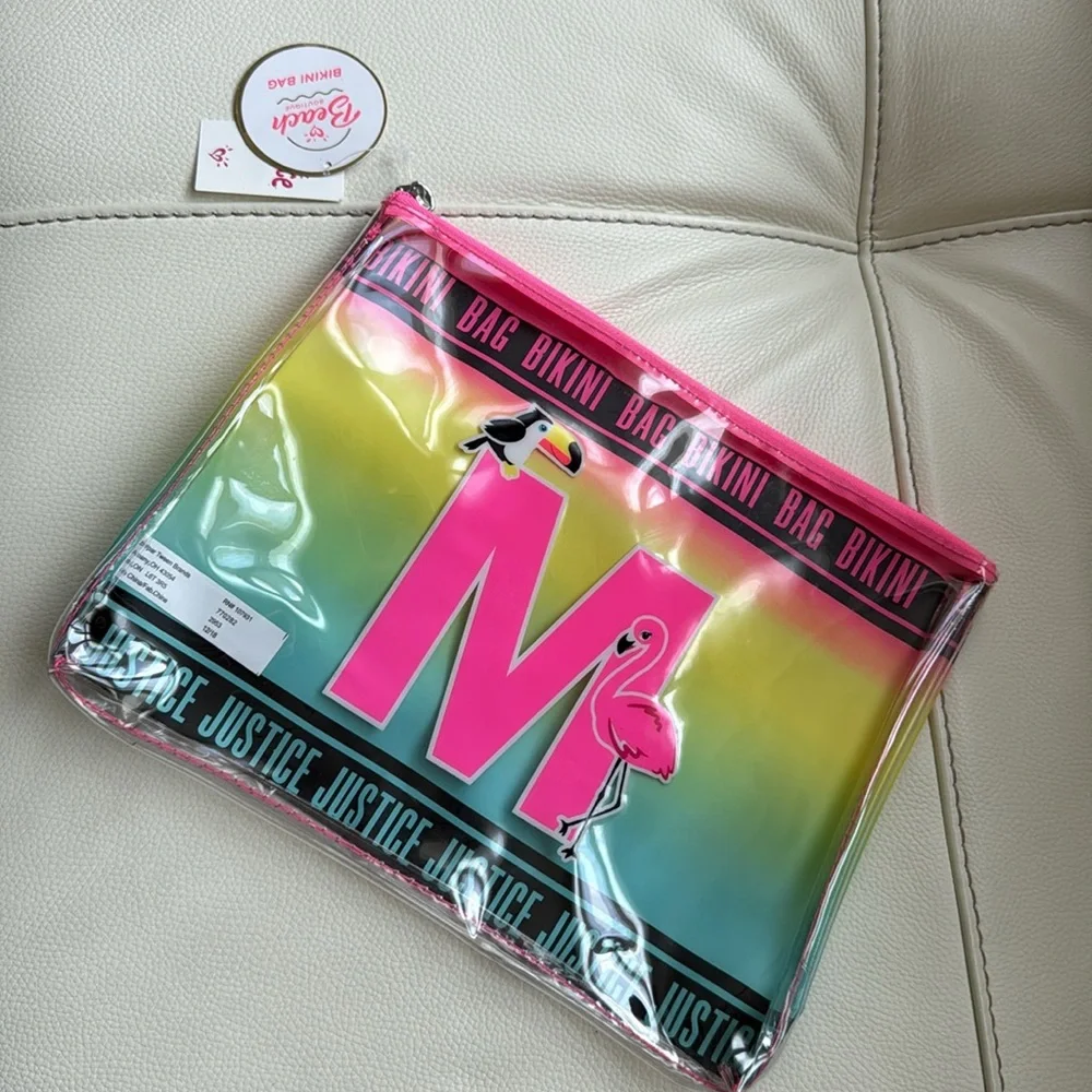 Justice Tropical Bikini‎ Swim Bag Initial (Letter M)